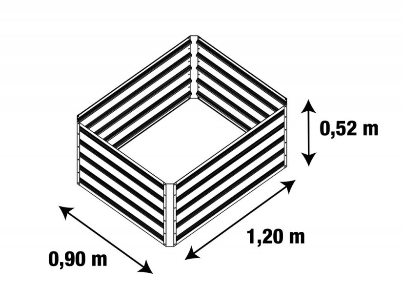 Vyvýšený záhon G21 Daisy 120 x 90 x 52 cm, plechový, antracitový