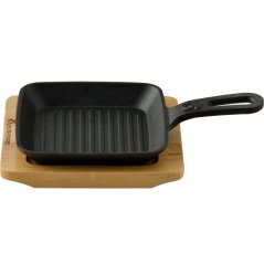 Tigaie grătar din fontă COOK &amp; SHARE 13,7x22,2x2,2 cm neagră