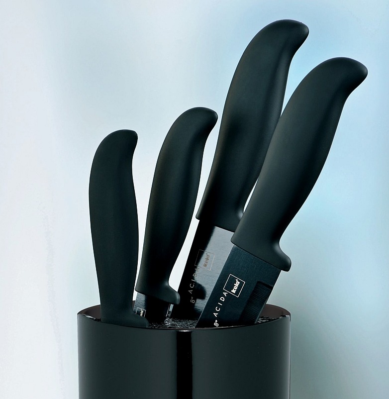 Sada kuchyňských nožů 5 ks ve stojanu ACIDA černá