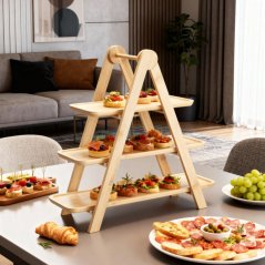 Etažér servírovací 3 patra dřevěný 