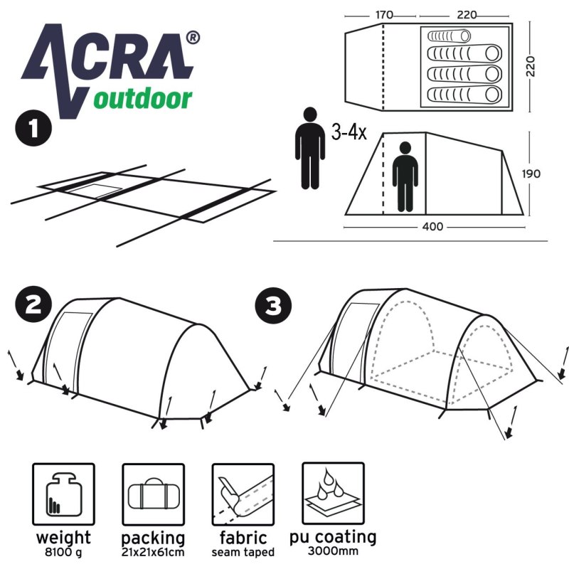 Stan Acra BROTHER ST18 pro 4 osoby