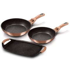 Sada pánví s mramorovým povrchem 3 ks Rosegold Metallic Line Sada pánví s mramorovým povrchem 3 ks Rosegold Metallic Line