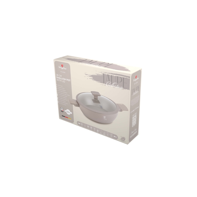 Pánev s titanovým povrchem a poklicí  28 cm Taupe Collection