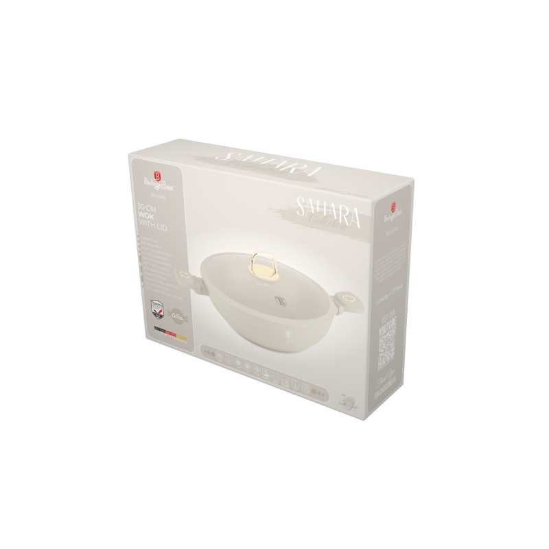 Pánev WOK s titanovým povrchem a poklicí 30 cm Sahara Collection