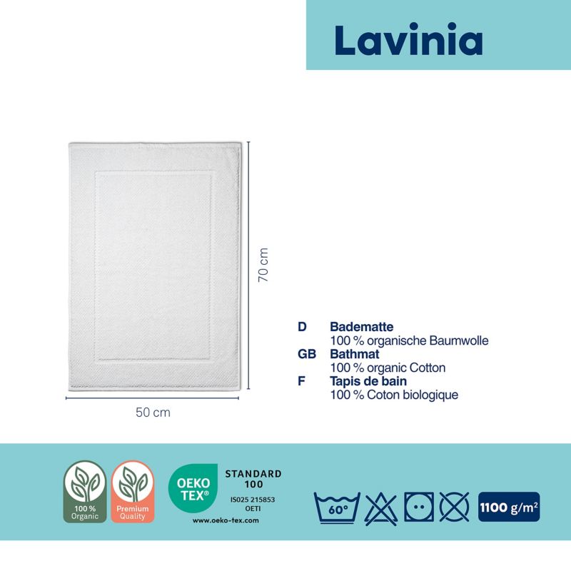 Covor de baie LAVINIA 100% biobotton alb 50x70 cm