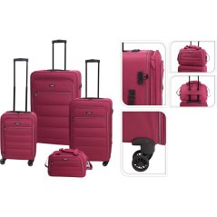 Sada cestovných kufríkov 4 ks červená