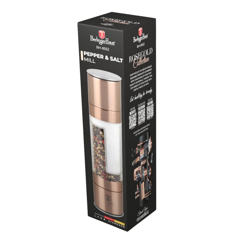 Mlýnek na pepř a sůl Rosegold Metallic Line