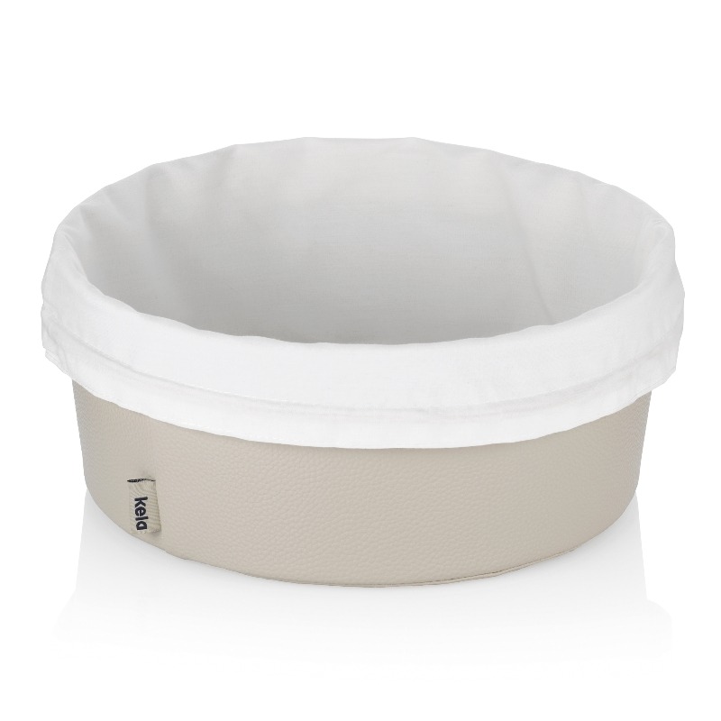 Košík na chleba Grana PU kůže stříbrná šedá 11,0cm 28,0cm