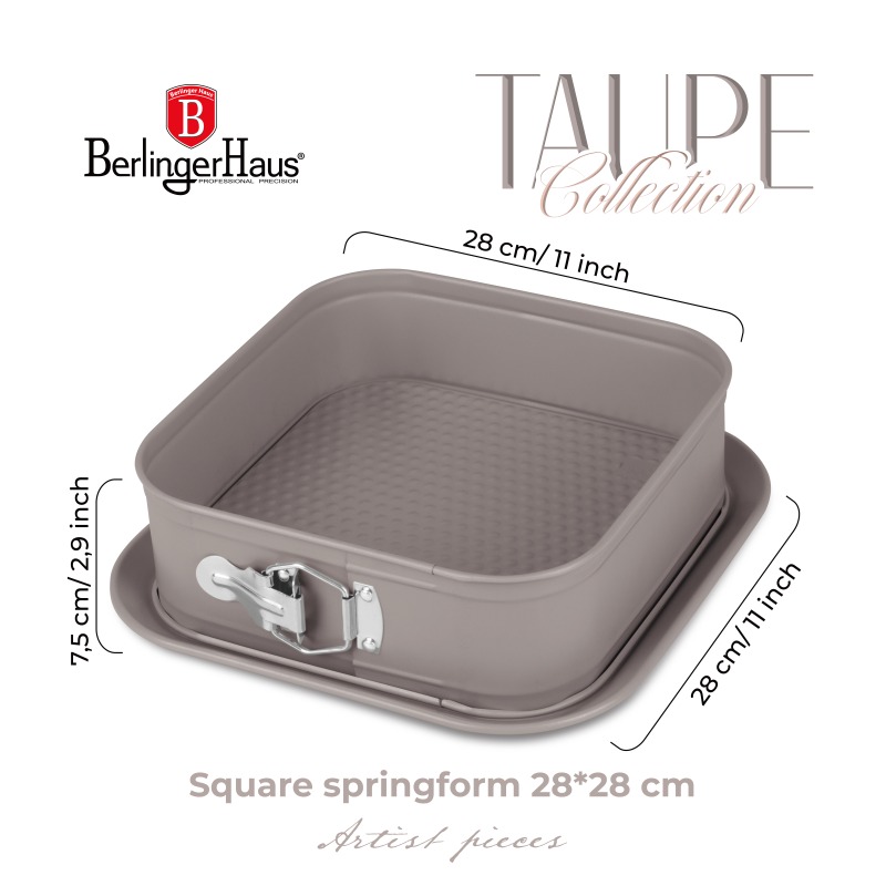Forma na tortu s titánovým povrchom 28x28 cm Taupe Collection