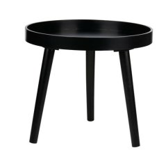 Masuta laterala rotunda, neagra, 40 cm