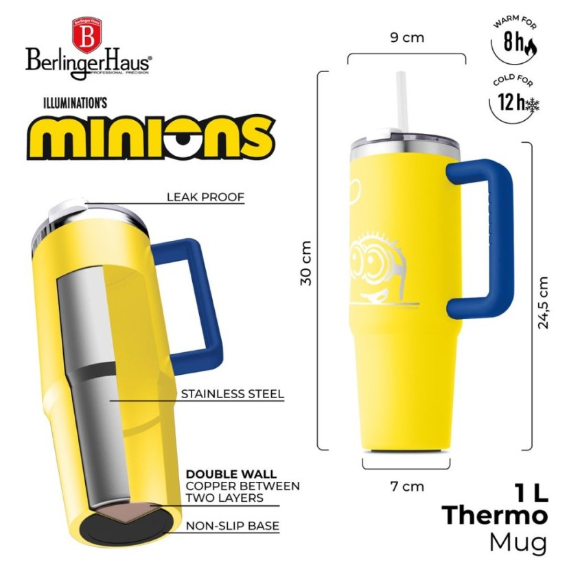 Cană termică Tumbler 1 l din colecția MINIONII