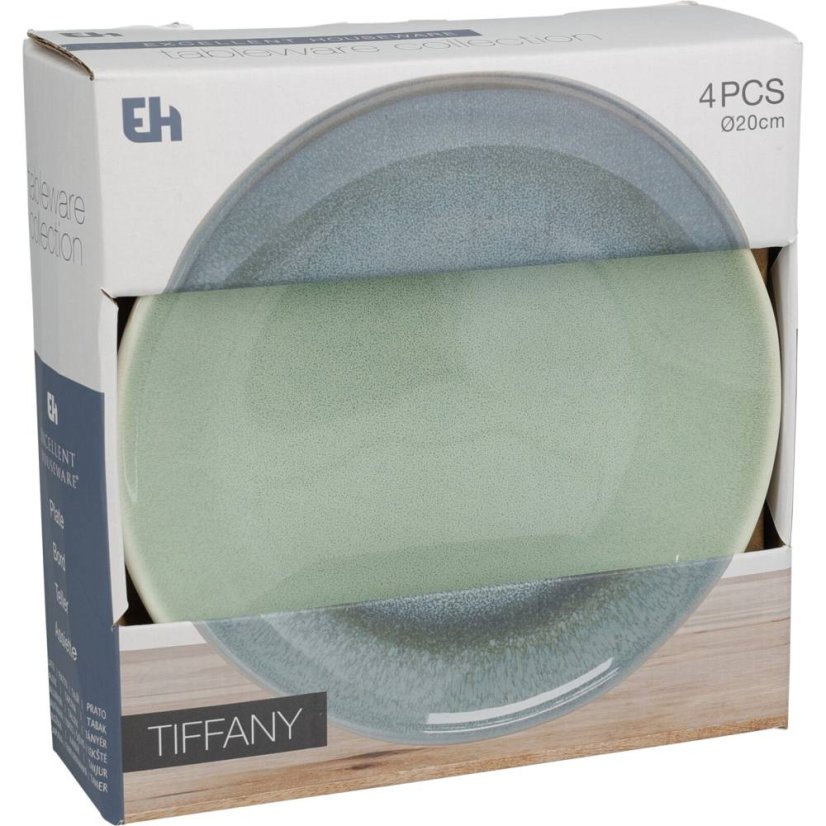 Talíř dezertní sada 4 ks pr. 20 cm zelená