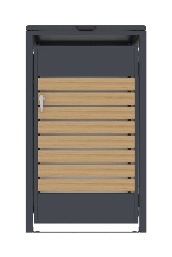 Adăpost pentru pubele G21 68x117x80 cm, antracit cu decor de lemn