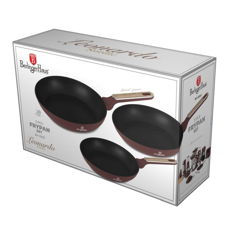 Sada panvíc s titánovým povrchom 3 ks Leonardo Nordic Collection