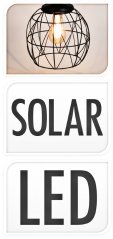 Solární světlo na zahradu závěsné kulatý design