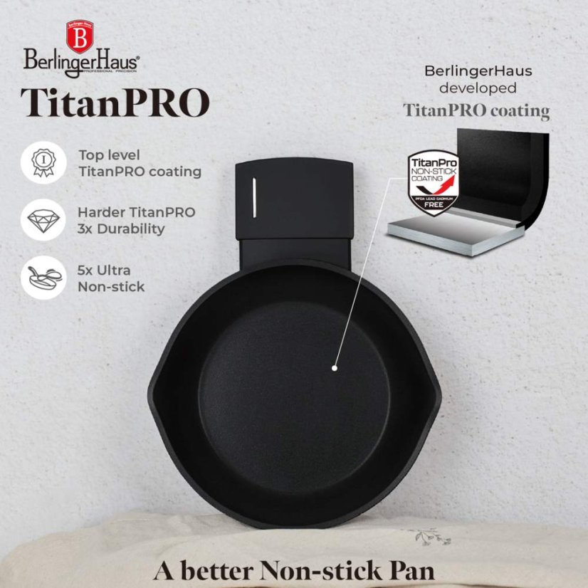 Pánev s titanovým povrchem 16 cm Matte Black Collection