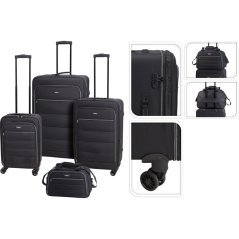 Sada cestovných kufrov 4 ks čierna
