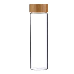 Lahev skleněná přenosná s bambusovým víkem 600 ml