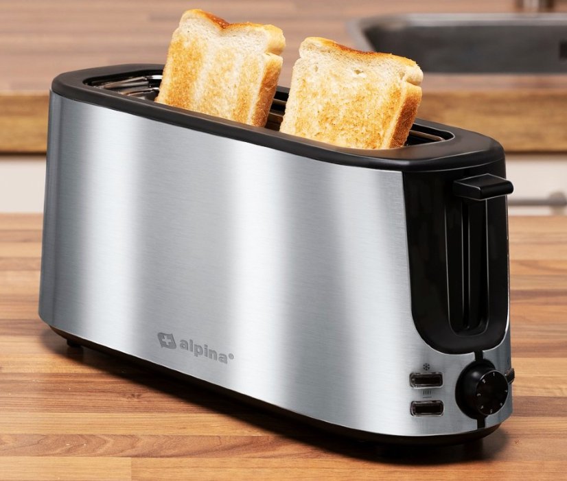 Topinkovač na 2 topinky dlouhý nerez ocel 1000W