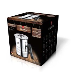 Cană de lapte cu capac, oțel inoxidabil, 2 l