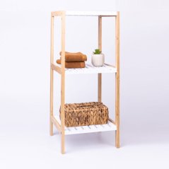 Policový regál do kúpeľne drevený 79 cm