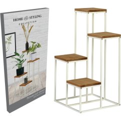 Suport pentru ghiveci de flori 34 x 34 x 67 cm alb Suport pentru ghiveci de flori 34 x 34 x 67 cm alb