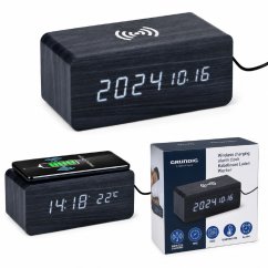 Despertador inalámbrico GRUNDIG con cargador, negro