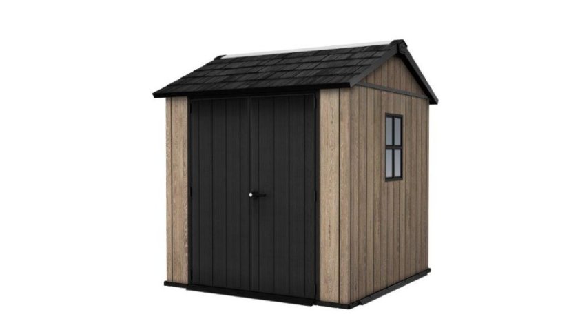 Cabana de grădină Keter Apex 7,5 x 7 Ashwood, cu podea