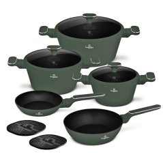Sada nádobí s titanovým povrchem 10 ks Matte green Collection