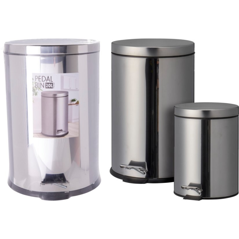 Kôš na pedále 2 ks 20 a 5 l strieborný