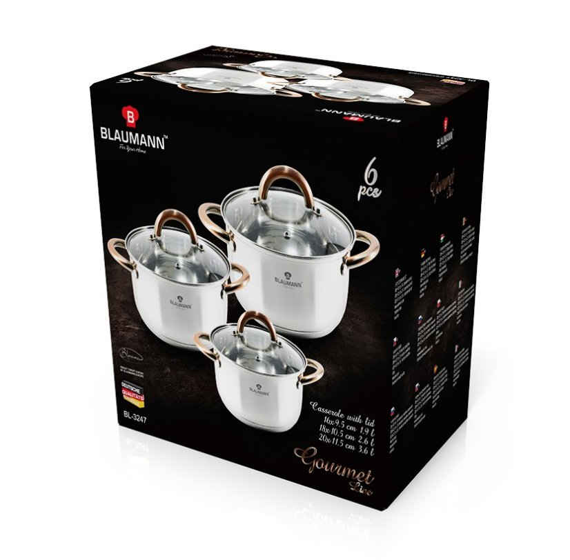 Sada nádobí nerez 6 ks Gourmet line Copper