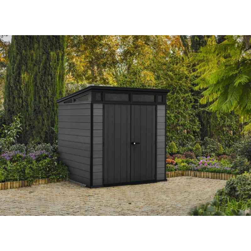 Casă de grădină Keter Cortina 7x7 grafit, cu podea