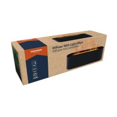 Difusor de aromas y humidificador ultrasónico con efecto de llama, 25,6 x 7 x 7,5 cm, negro