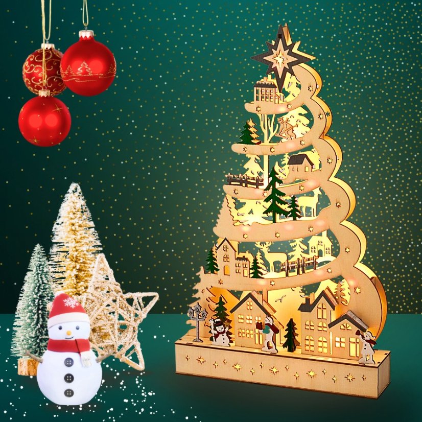 Dekorácia na vianočný stromček s LED osvetlením 45 cm