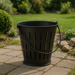 Ohniště/koš na dřevo kovové s rukojetí