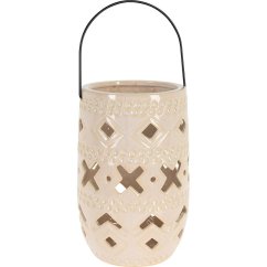 Lampă ceramică 23 cm cu mâner bej