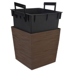 Květináč s obalem 24 cm hnědá