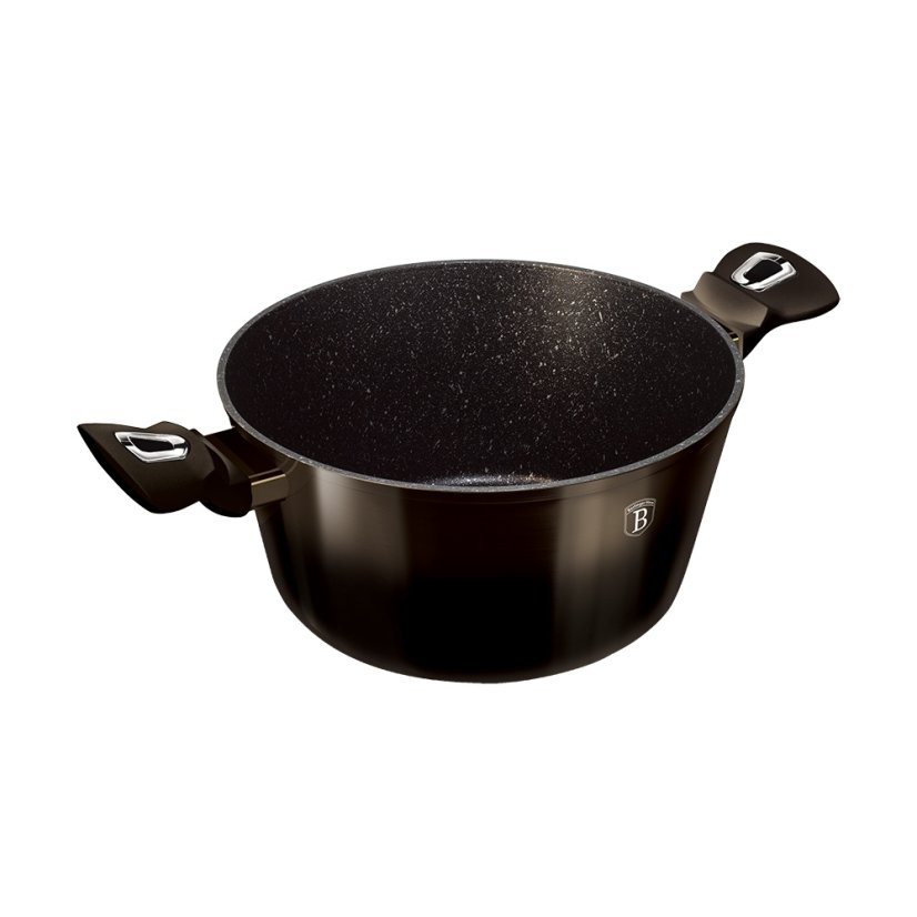 Kastrol s mramorovým povrchem 24 cm Shiny Black Collection 2 poklice