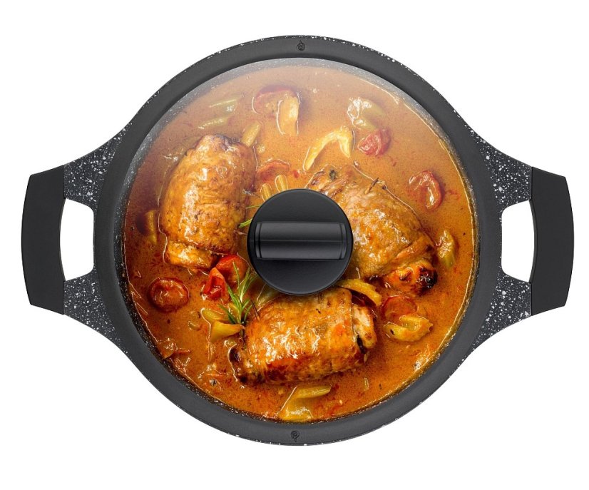 Kastrol s nepřilnavým povrchem a poklicí STELLA NOVA 24 cm