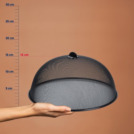 Capac pentru alimente Como metal negru 15 cm 35 cm diametru