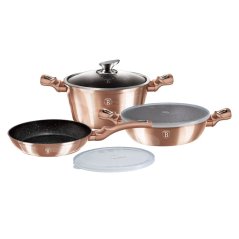 Sada nádobí s mramorovým povrchem 6 ks Rosegold Metallic Line