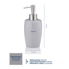 Dávkovač mýdla LANDORA keramika šedá