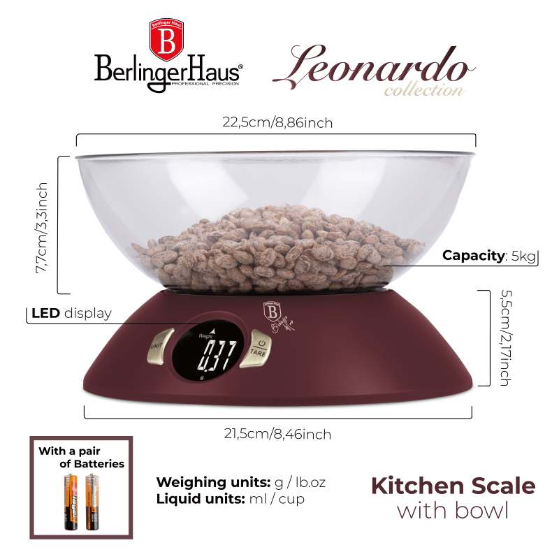 Balanza de cocina con bol Colección Leonardo