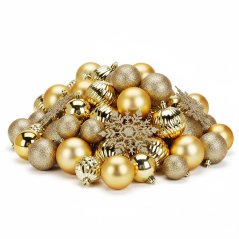 Vánoční ozdoby sada 57 ks zlatá