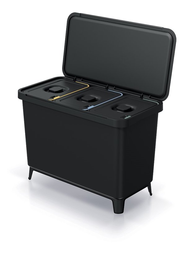 Papelera Prosperplast SYSTEMA 3x10l negra