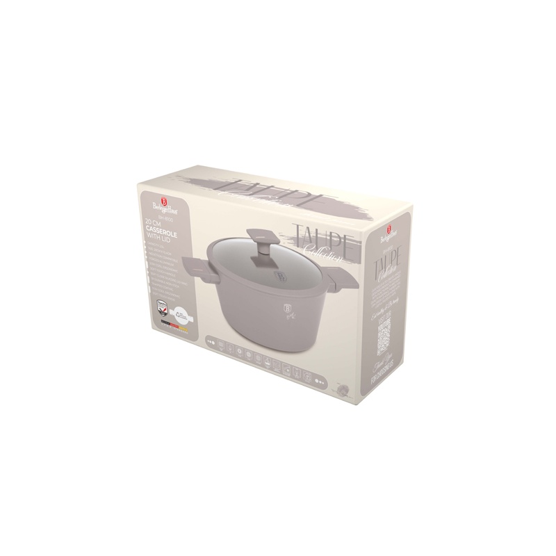 Kastrol s titanovým povrchem a poklicí 20 cm Taupe Collection