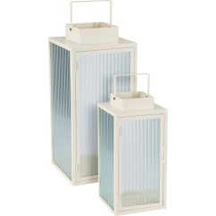 Súprava kovových svietidiel 2 ks 20/16 cm biela