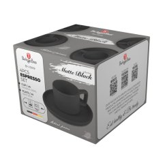 Sada hrnků na espresso s podšálkem 8 ks 100 ml Matte Black Collection