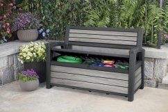 Bancă de grădină Keter Deco Garden Bench, culoare Storm grey