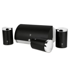 Chlebník a sada dóz na potraviny 4 ks Matte Black Collection